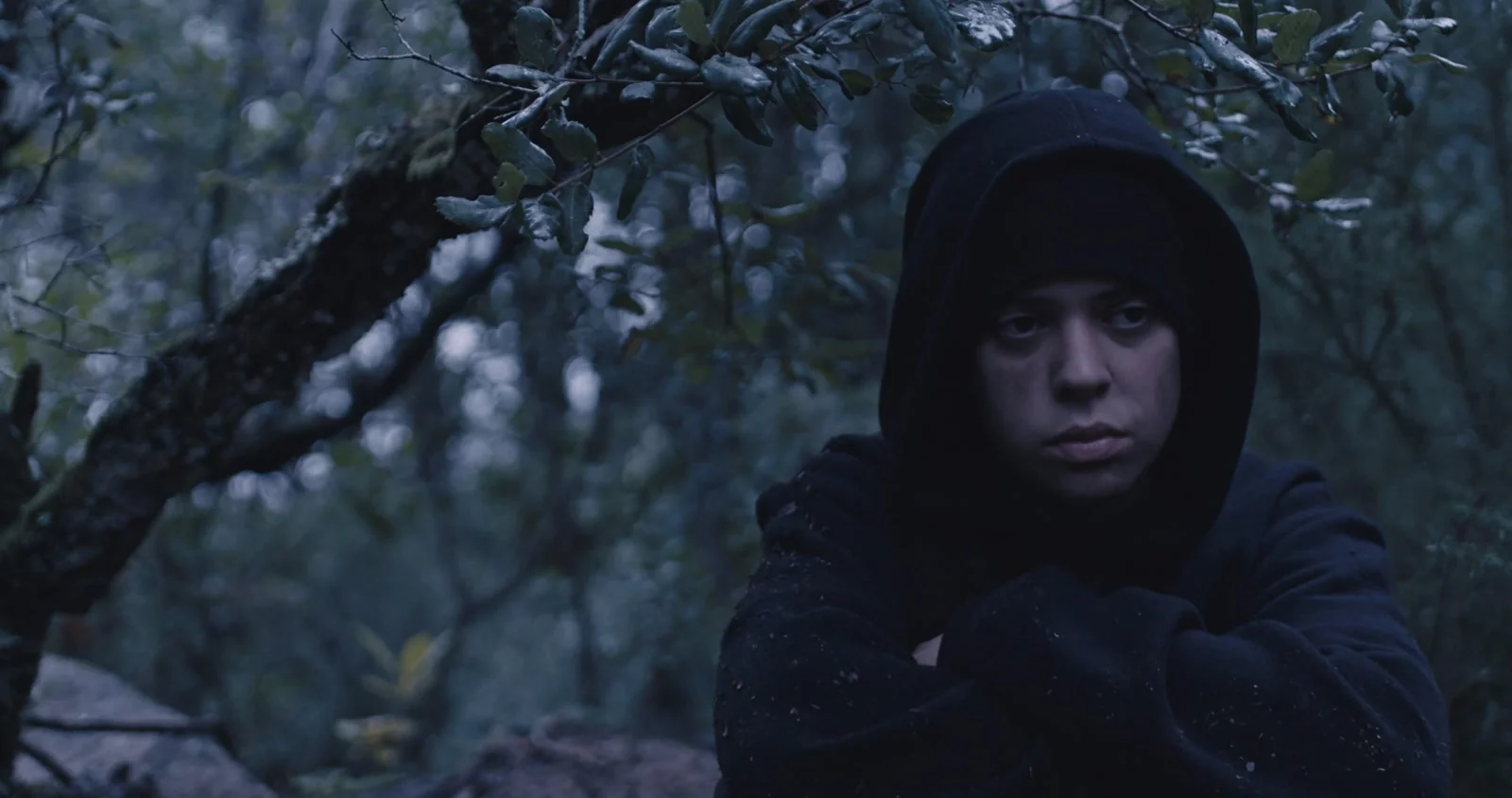 Cabra Cega — Portrait of a hooded person in the forest